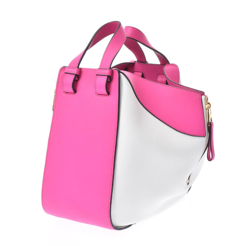 Loewe Handbag Shocking Bag Hammock Pink Calfskin White